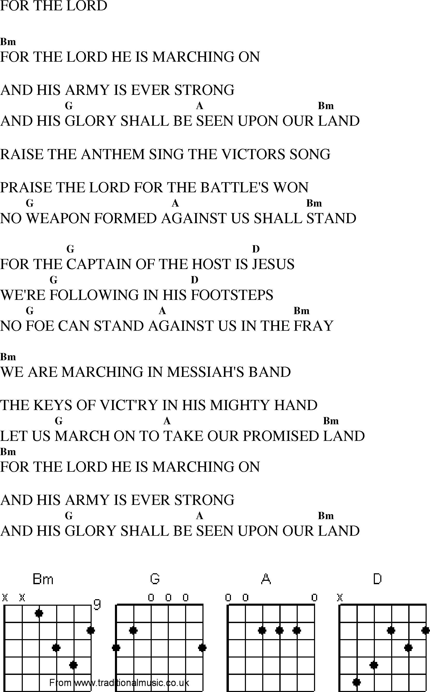 Gospel Song: for_the_lord, lyrics and chords.