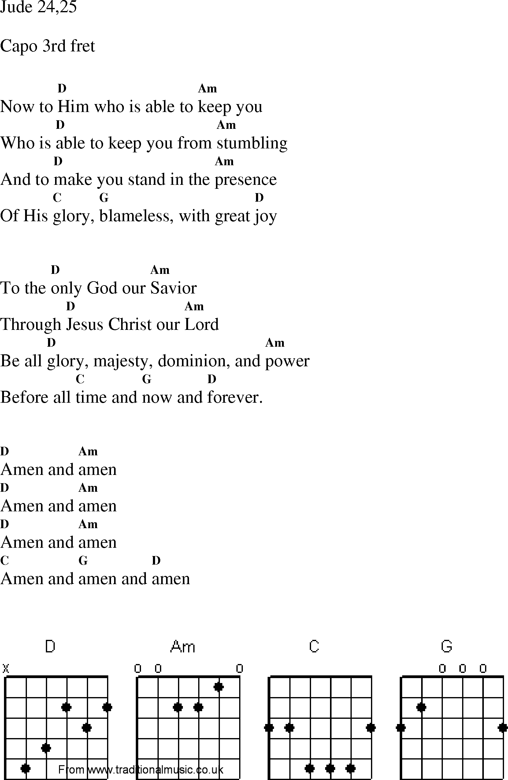Gospel Song: jude_24_25, lyrics and chords.