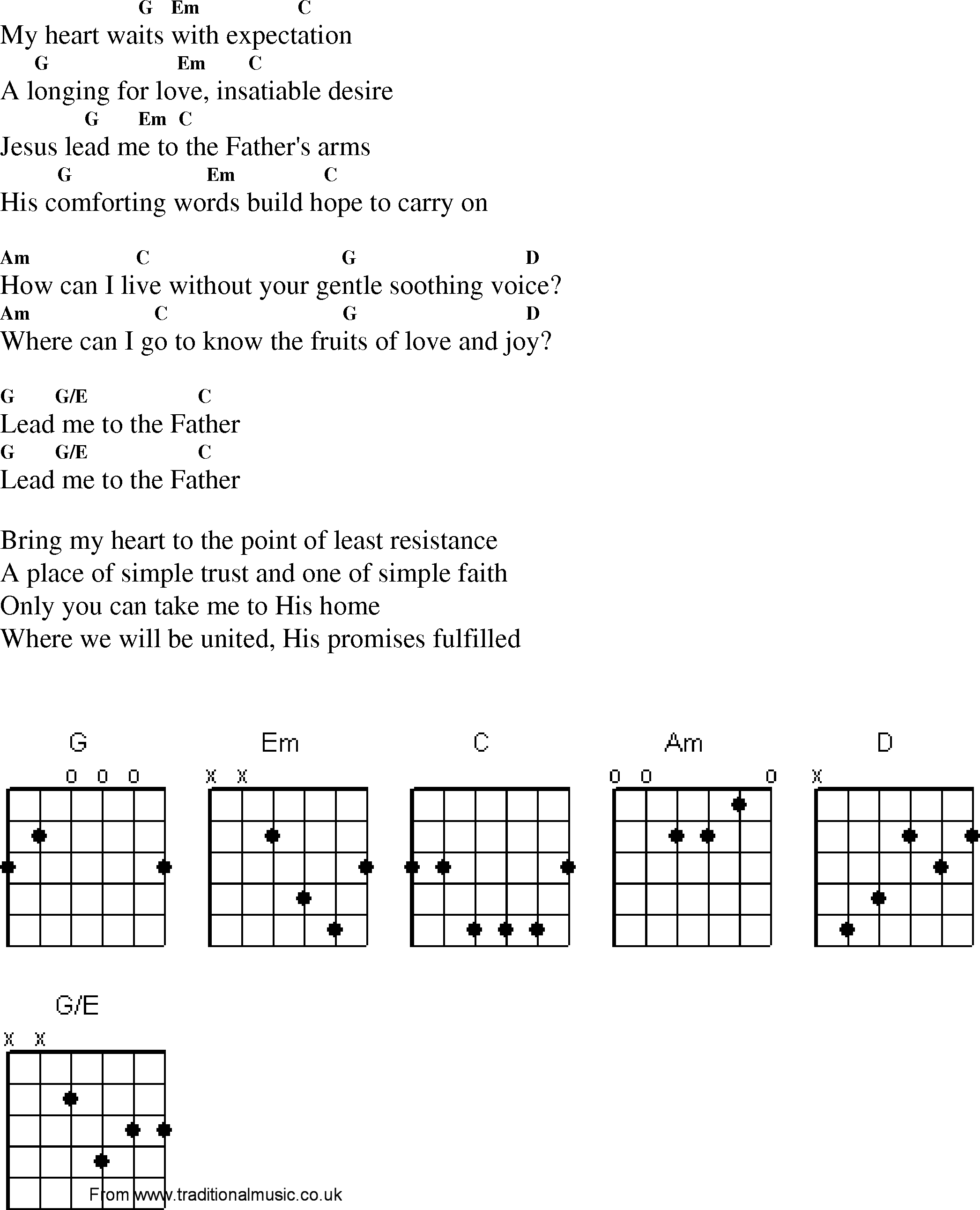 Gospel Song: lead_me_to_the_father, lyrics and chords.