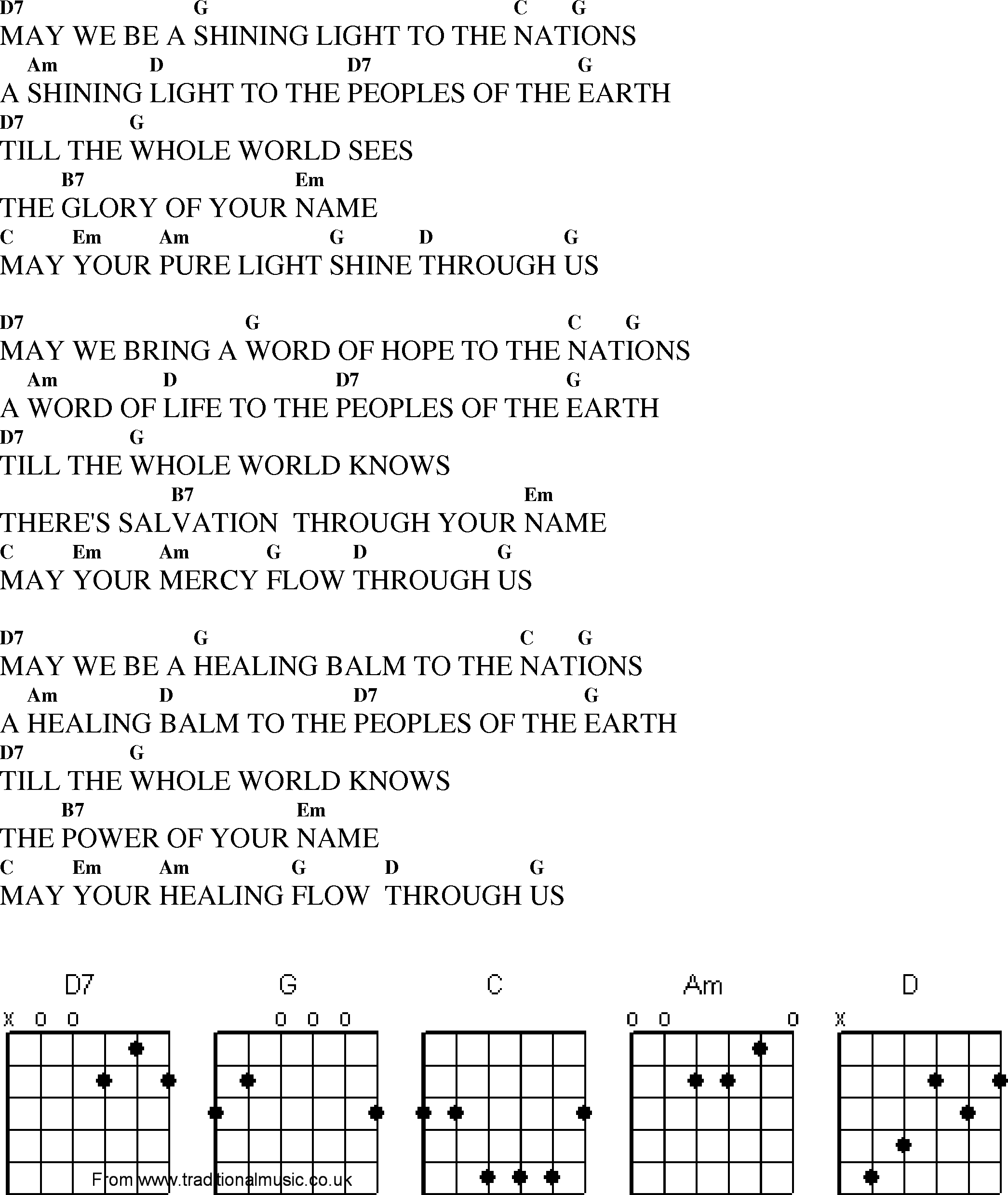 Gospel Song: my_we_be__shining_light, lyrics and chords.