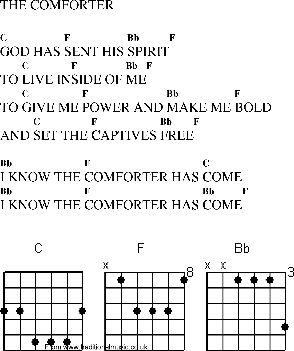 Gospel Song: the_comforter, lyrics and chords.