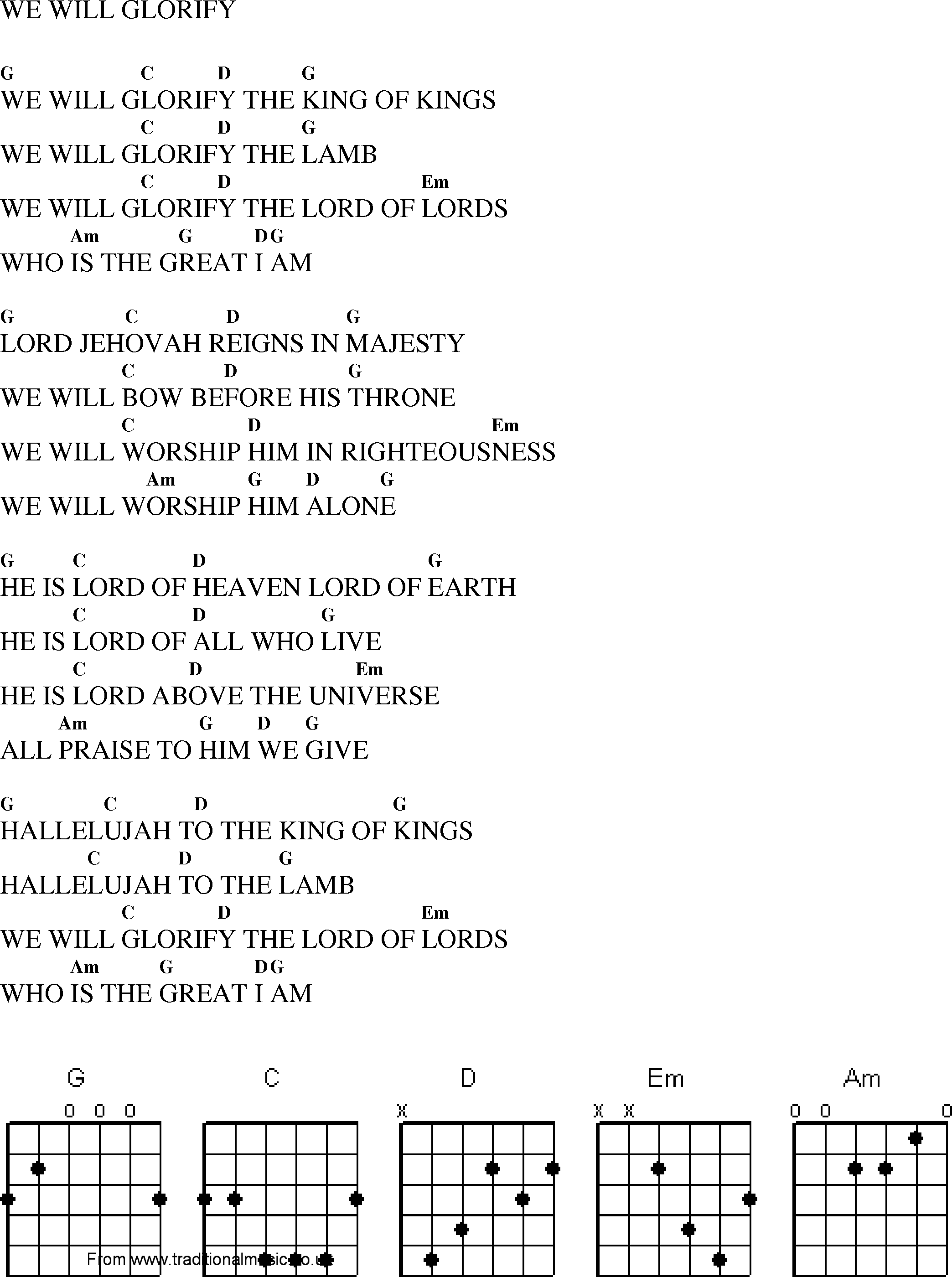 Gospel Song: we_will_glorify, lyrics and chords.