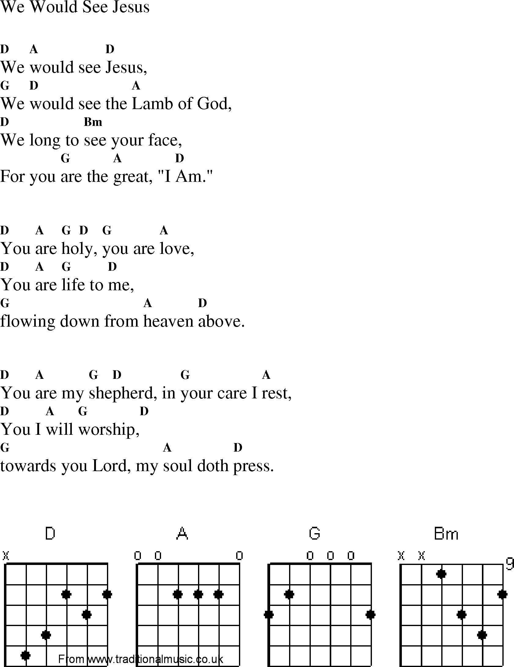 Gospel Song: we_would_see_jesus, lyrics and chords.