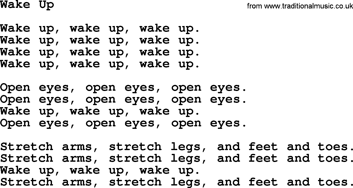 Woody Guthrie song Wake Up lyrics