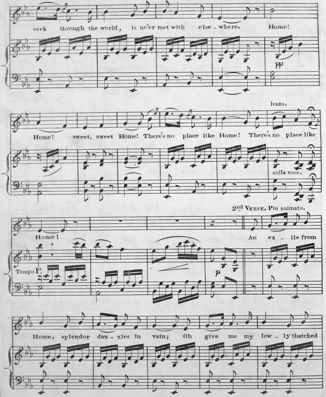 Home Sweet Home, Sheet Music page 3