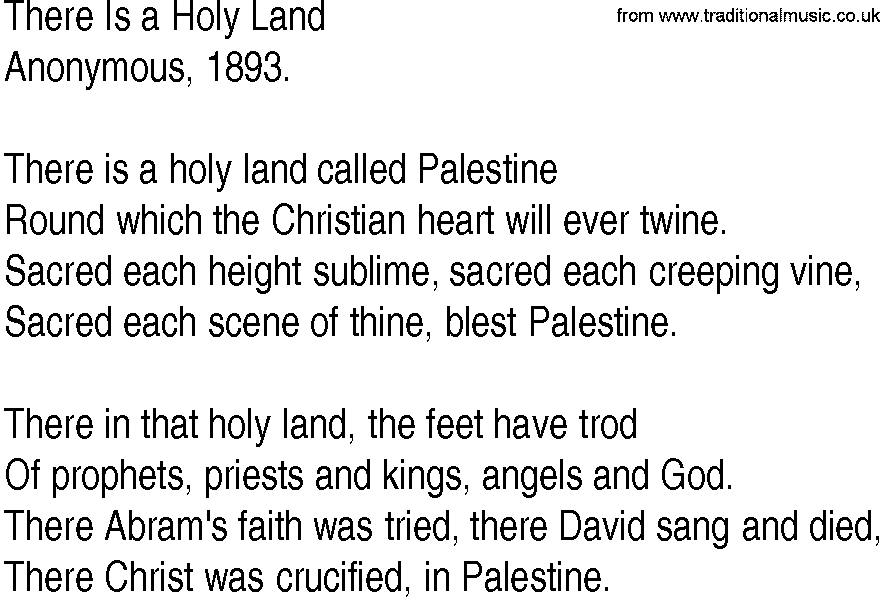 Hymn and Gospel Song: There Is a Holy Land by Anonymous lyrics
