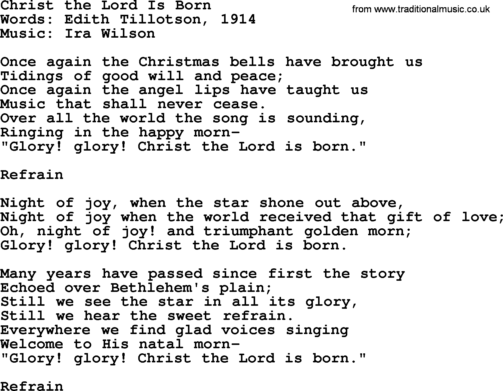 Hymns about Angels, Hymn: Christ The Lord Is Born.txt lyrics with PDF