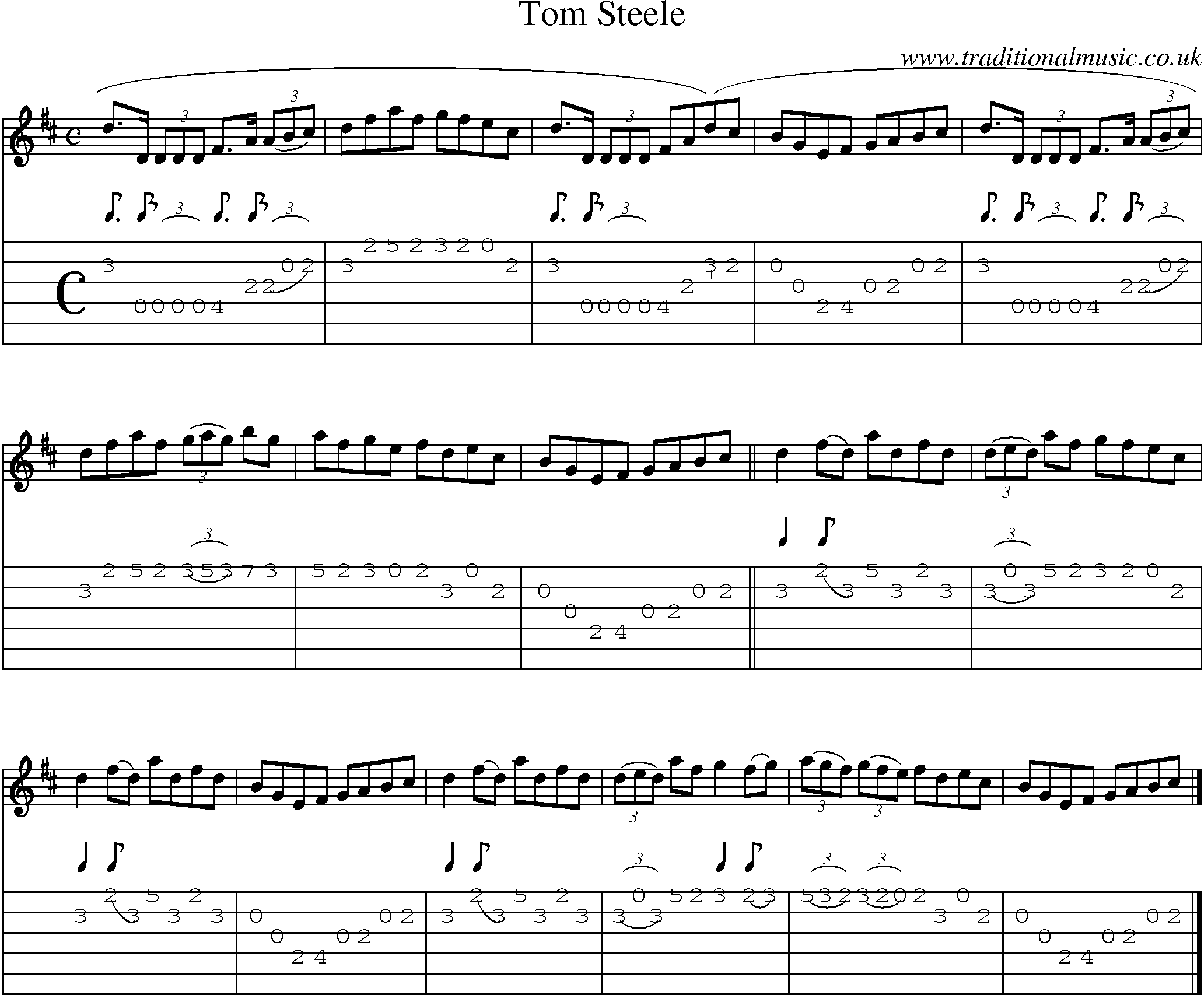 Music Score and Guitar Tabs for Tom Steele