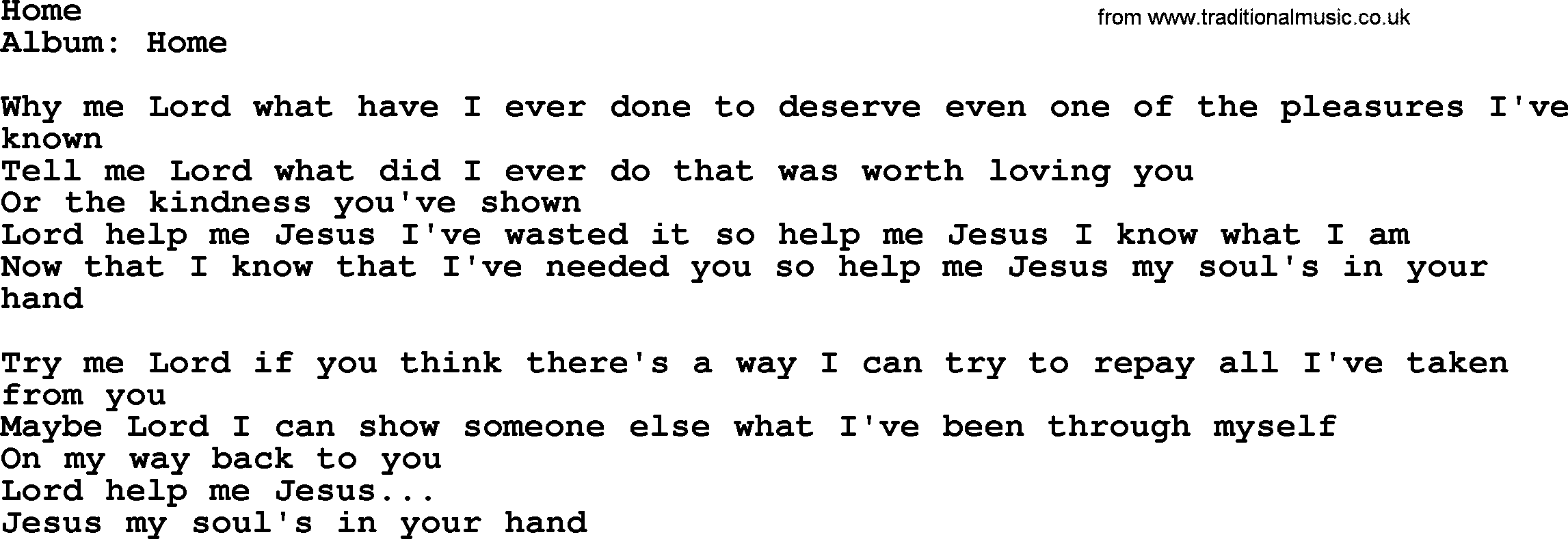Loretta Lynn song: Home lyrics