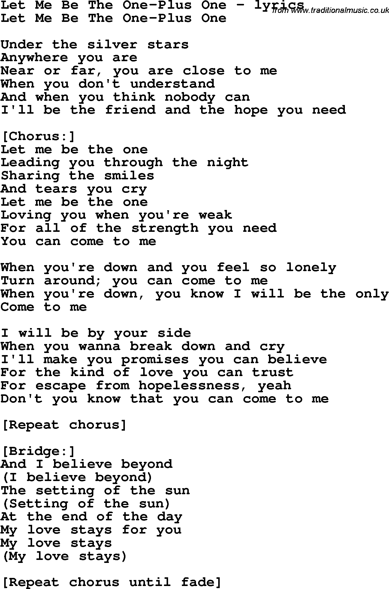 First lyrics