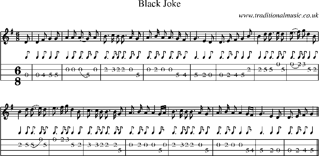 Mandolin Tab and Sheet Music for Black Joke