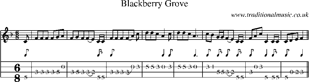 Mandolin Tab and Sheet Music for Blackberry Grove