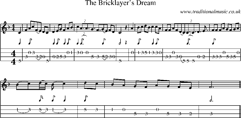 Mandolin Tab and Sheet Music for The Bricklayer's Dream