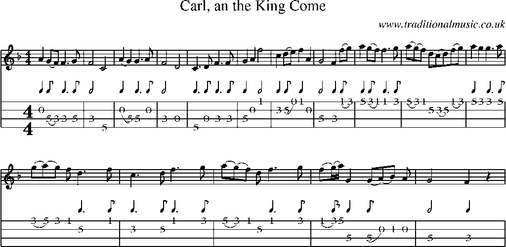 Mandolin Tab and Sheet Music for Carl, An The King Come