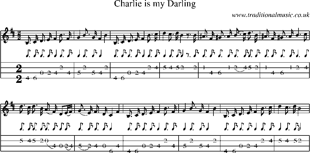 Mandolin Tab and Sheet Music for Charlie Is My Darling