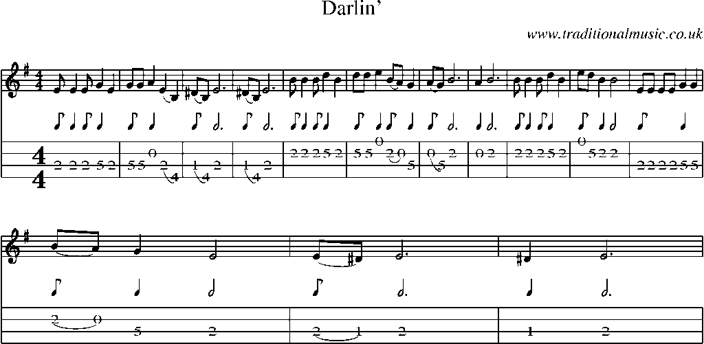 Mandolin Tab and Sheet Music for Darlin'