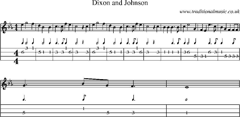 Mandolin Tab and Sheet Music for Dixon And Johnson