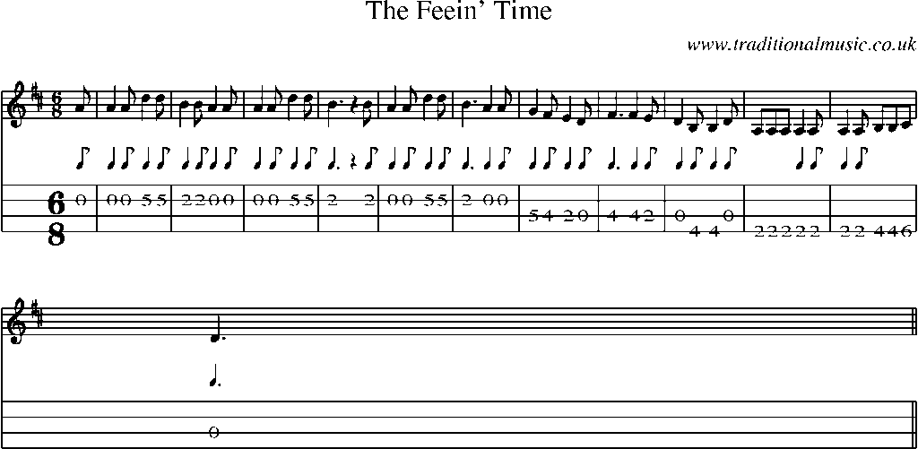 Mandolin Tab and Sheet Music for The Feein' Time