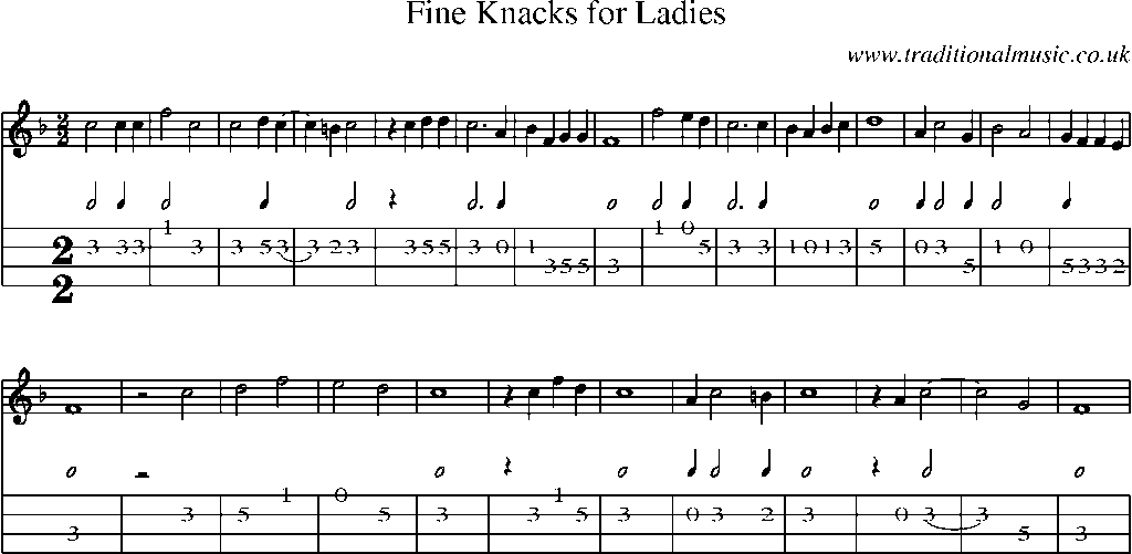 Mandolin Tab and Sheet Music for Fine Knacks For Ladies