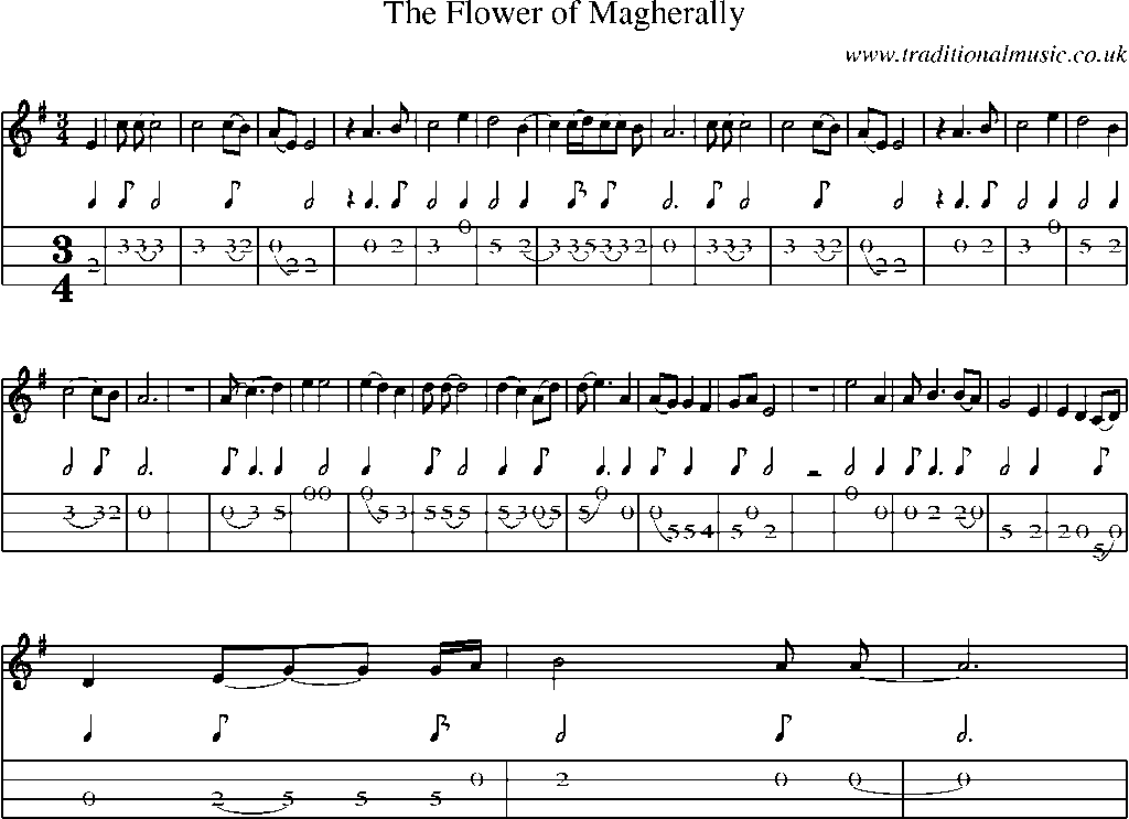 Mandolin Tab and Sheet Music for The Flower Of Magherally