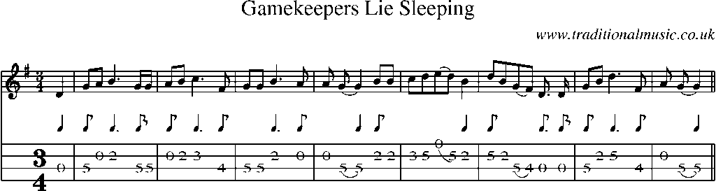Mandolin Tab and Sheet Music for Gamekeepers Lie Sleeping