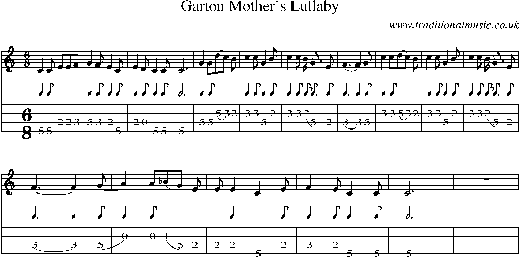 Mandolin Tab and Sheet Music for Garton Mother's Lullaby