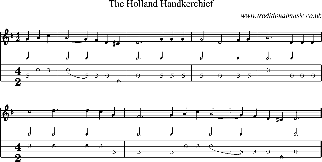 Mandolin Tab and Sheet Music for The Holland Handkerchief