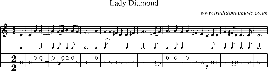 Mandolin Tab and Sheet Music for Lady Diamond