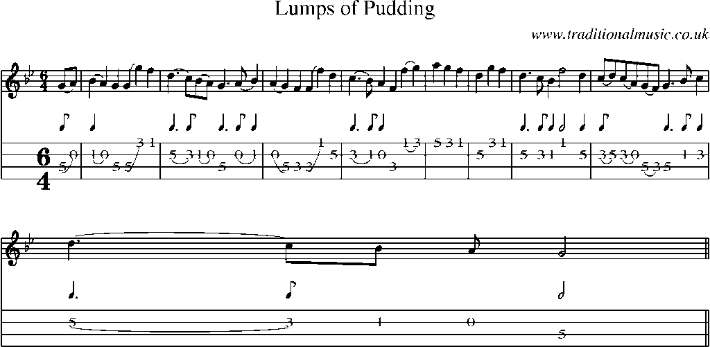 Mandolin Tab and Sheet Music for Lumps Of Pudding