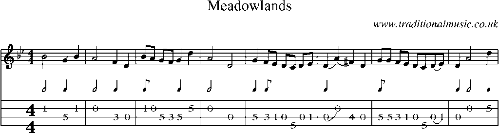 Mandolin Tab and Sheet Music for Meadowlands