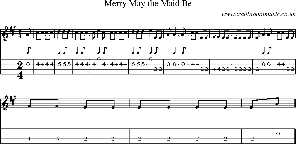 Mandolin Tab and Sheet Music for Merry May The Maid Be