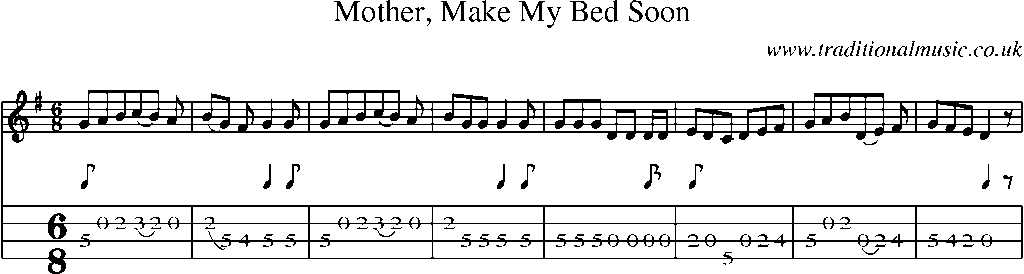 Mandolin Tab and Sheet Music for Mother, Make My Bed Soon