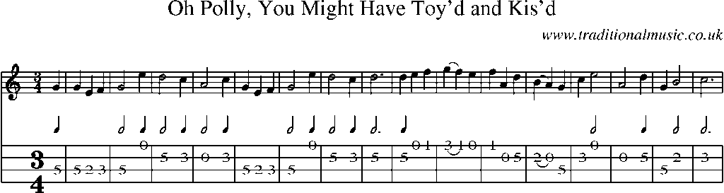 Mandolin Tab and Sheet Music for Oh Polly, You Might Have Toy'd And Kis'd