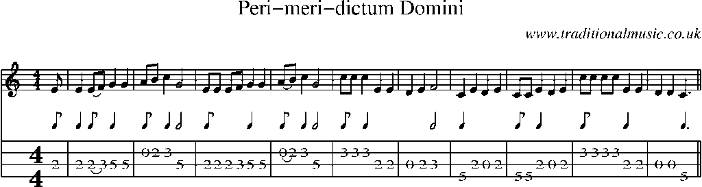 Mandolin Tab and Sheet Music for Peri-meri-dictum Domini