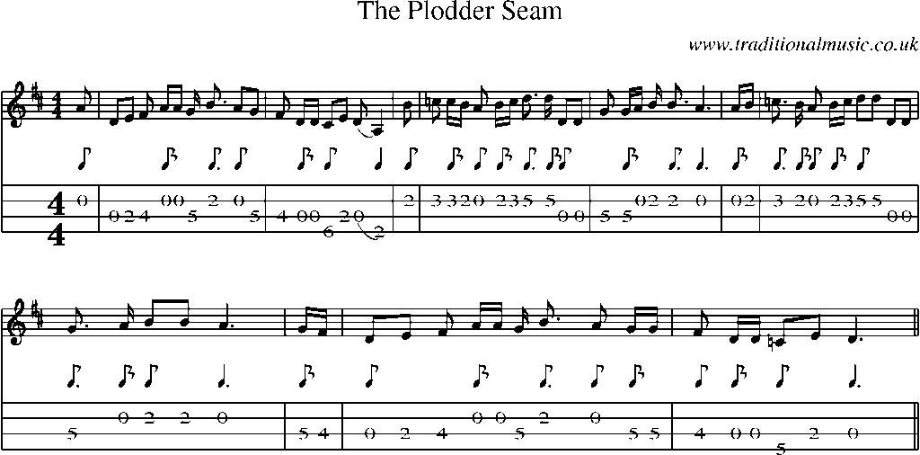 Mandolin Tab and Sheet Music for The Plodder Seam