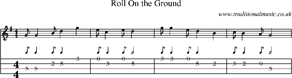 Mandolin Tab and Sheet Music for Roll On The Ground