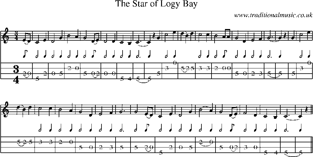Mandolin Tab and Sheet Music for The Star Of Logy Bay
