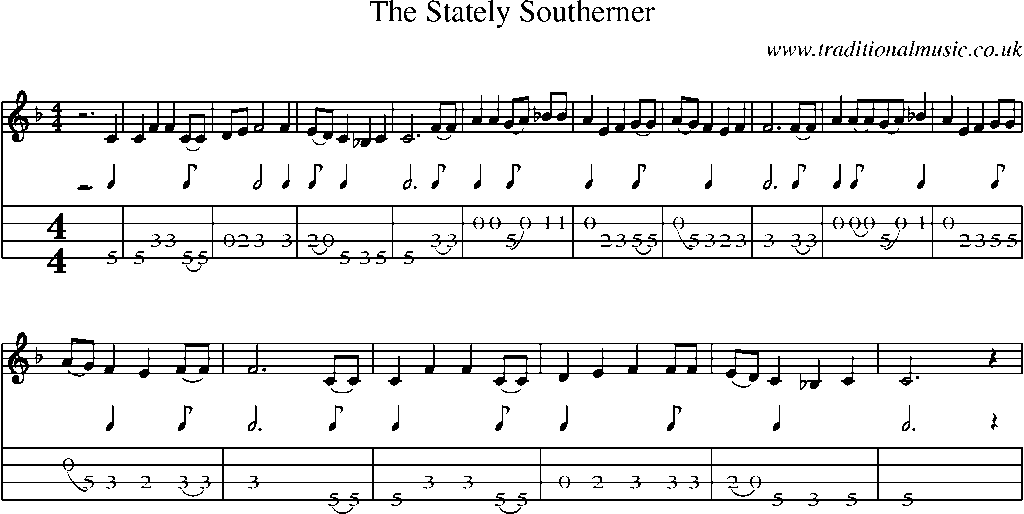 Mandolin Tab and Sheet Music for The Stately Southerner