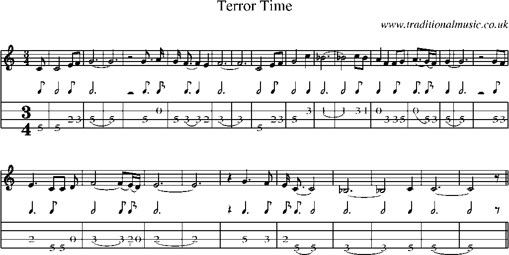 Mandolin Tab and Sheet Music for Terror Time