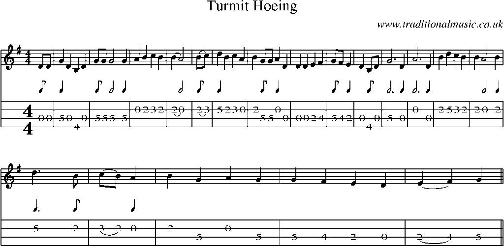 Mandolin Tab and Sheet Music for Turmit Hoeing