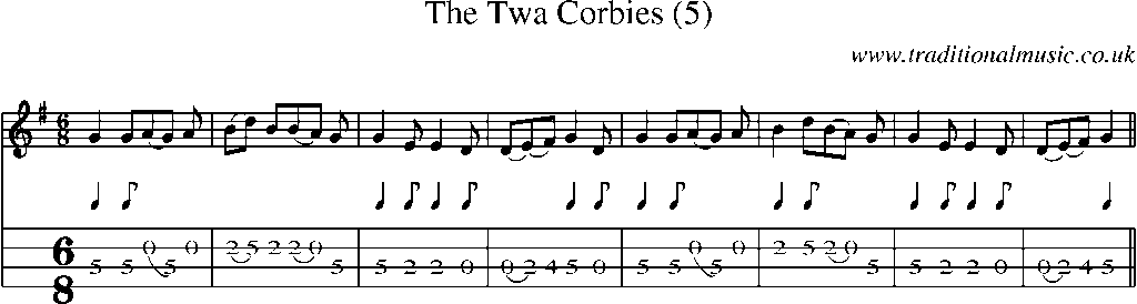Mandolin Tab and Sheet Music for The Twa Corbies (5)