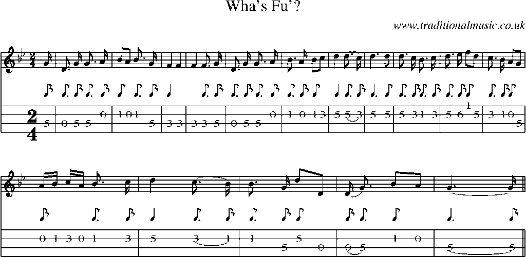Mandolin Tab and Sheet Music for Wha's Fu'?