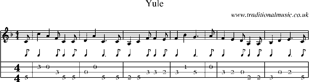 Mandolin Tab and Sheet Music for Yule