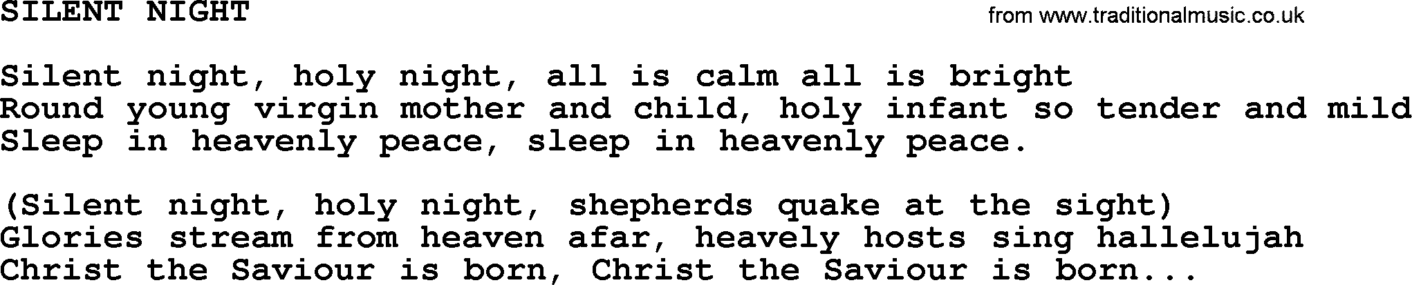 Merle Haggard song: Silent Night, lyrics.