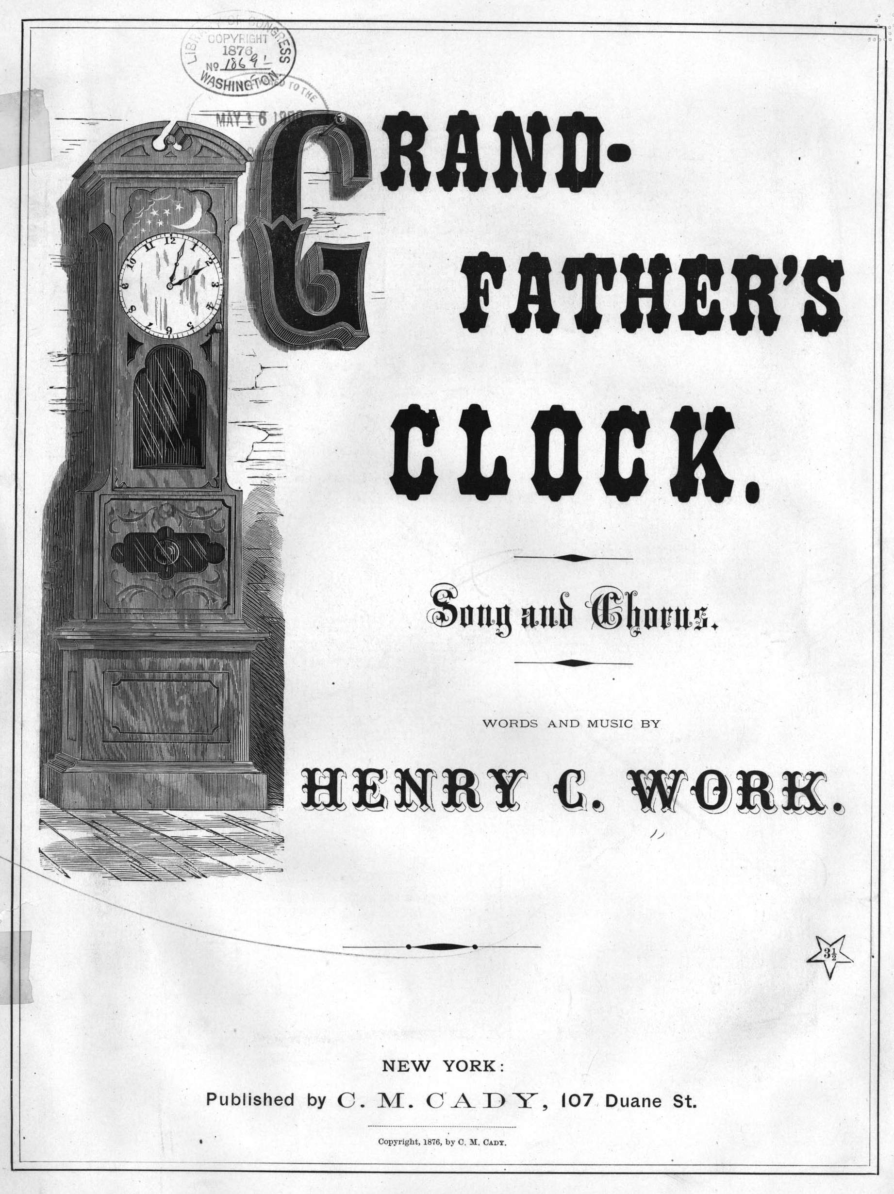 Grandfather's Clock, Sheet Music page 1