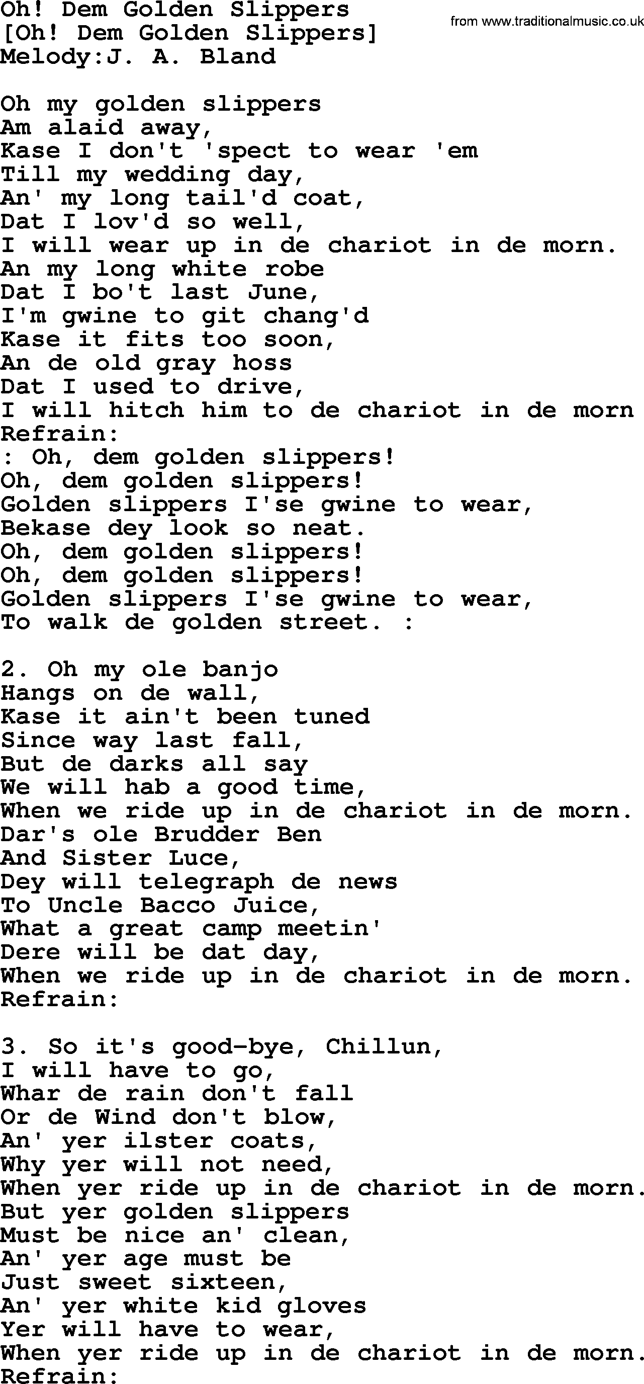Af storm alliance metal Old American Song - Lyrics for: Oh! Dem Golden Slippers, with PDF
