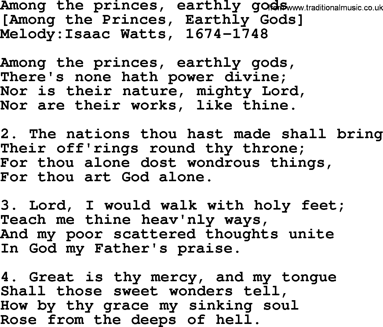 Old English Song: Among The Princes, Earthly Gods lyrics