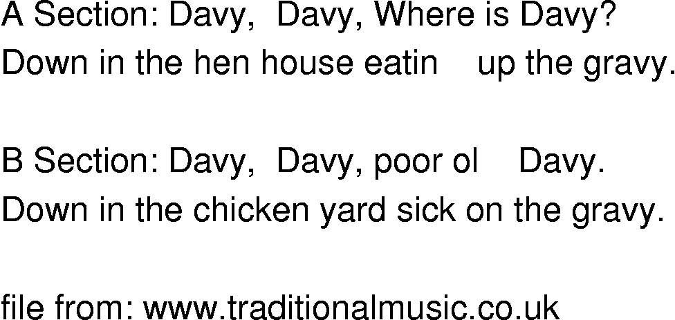 Old-Time (oldtimey) Song Lyrics - davy davy