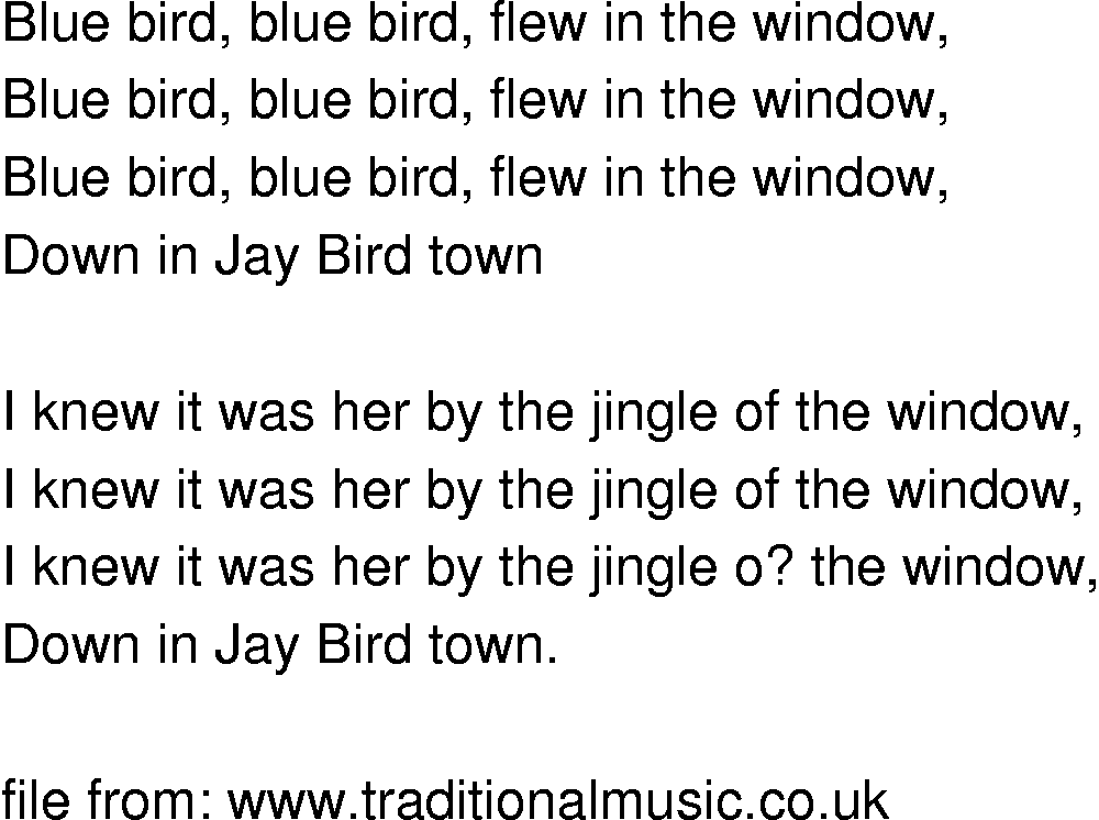 Old-Time (oldtimey) Song Lyrics - down in jay bird town