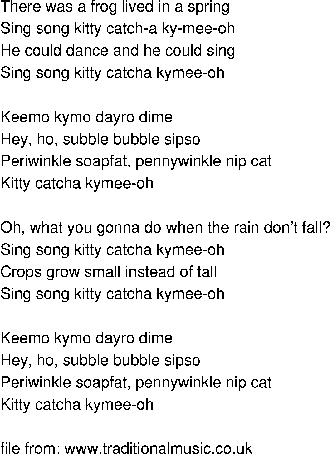 Old-Time (oldtimey) Song Lyrics - kemo kimo